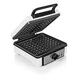 Princess Waffeleisen 132397, Belgische Waffelform, 1200 Watt, 0,75m Kabellänge, 19,8x19,5cm Backform, regelbare Heizstufe, antihaftbeschichtet, Silber, Schwarz, 01.132397.01.001