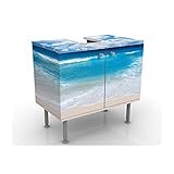 Apalis Waschbeckenunterschrank - Touch of Paradise - Maritim Badschrank Blau, Größe: 55cm x 60cm