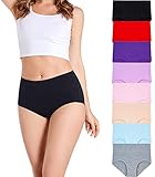 HAVVIS Unterhosen Damen Stretch Baumwolle Hohe Taille Slips Weich Atmungsaktiv Bequeme Unterwäsche Mehrpack (C01-8er Pack - Mehrfarbig, XL)