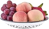 ZAJ Obst Obstschale Vintage Emaille Sieb Servierschale Beerensieb Belüftete Obstschale für Küchentheke Brotschale Obstschüssel