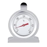 EIOLWJIEO Ofenthermometer Edelstahl Küche Lebensmittel Kochen Temperaturanzeige Glaszifferblatt Haushaltsmessgerät
