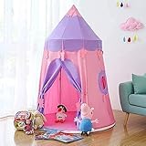 Kinder Tipi mit Matte Tipi-Zelt Spielen für Jungen Mädchen Baby Spielzelt (Pink Lila)