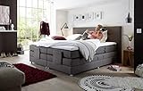 MöbisandMore Designer Boxspringbett Nano 180x200 cm mit Motor | Härtegrad H4 bis 120 KG |7-Zonen-Tonnentaschenfederkern, 2,0/1,8 mm, 500 Stck. auf 100 x 200 | Komfort Topper 4 cm (Black)
