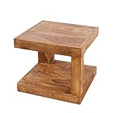 invicta INTERIOR Massiver Edelholz Couchtisch Giant Sheesham Stone Finish Tisch Holztisch Beistelltisch Wohnzimmertisch