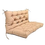 Drei Sitzschaukel-Ersatzkissen, Bankkissen, Schaukelkissen, Ersatz-Sitzpolster, mit Rückenlehne und Bändern, rutschfeste Bankpolster, für Möbel, Terrassenpolster, Sofa-Liegenpolster ( Color : Khaki ,