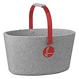 Lieblingskorb Basic silver grey Einkaufskorb und Thermobox in einem, isoliert, abwaschbar, made in Germany, Picknickkorb zum kühlen von Lebensmittel, Einkaufstasche, Volumen: 22 Liter (Weinrot)