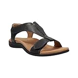 DAIFINEY Mode Frühjahr und Sommer Damen Sandalen flacher Absatz runde Zehen leicht atmungsaktiv große Größe Damenschuhe Flach