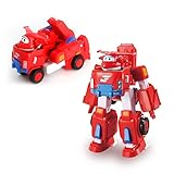 Super Wings EU720311 - Transformations-Flugzeug Jett Robo Rig, ca. 18 cm große Spiel-Figur für Kinder, verwandelbares Spielzeug, Fahrzeug und Roboterfigur, Rot