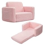 BEJOY Kinder Sofa Schlafsofa 2 in 1 Flip Out Kinder Couch Kindersofa Ausklappbar Kinder Sofa für Kinderzimmer Kindertags- und Geburtstagsgeschenk für Mädchen und Jungen, Rosa