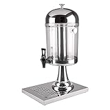 MYZIJI Getränkespender Bierzapfanlage Mit kühler Edelstahl Bierspender 8 Liter heißes und kaltes Saft-Getränkspender mit Metall-Cover-BAR-Club-Party-Accessoire