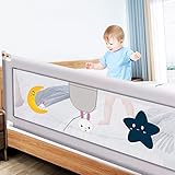 HyAdierTech Bettgitter für Kinder, Bettschutzgitter Kinderbettgitter für Kinder, Rausfallschutz Bett, Babybettgitter Klappbar, Kinderbett Kinderbettschutzgitter Rausfallschutz (Gray, 180CM)