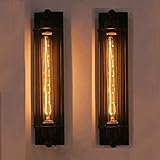 FRIDEKO HOME 2 x Modern Industrielle Metall Rohr Retro Wandlampe Deckleuchte,Vintage Retrolampe 17,72' Höhe Wandleuchte Water Pipes Steampunk Design Querflöte-Art Beleuchtung für Innen Haus Deko