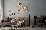 Licht-Erlebnisse Design Stehlampe Wohnzimmer 200cm hoch Modern Design Marmor Fuß DJERE Stehleuchte Bogenlampe