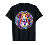 Graffiti Collie Dad Wandbild, Street Art Collie T-Shirt