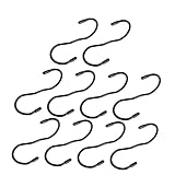 Cabilock 10 Stück Taschenhaken Schwarze Vorhanghaken Schrankhaken S-Haken Für Taschen Schwarze Metallbügel Küchenutensilien-Hängehaken S-Förmige Haken Metall-Duschvorhanghaken