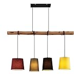 Lindby Pendelleuchte 'Moskau' (Modern) aus Holz u.a. für Wohnzimmer & Esszimmer (4 flammig, E27) - Textil Hängeleuchte, Esstischlampe, Hängelampe, Hängeleuchte, Wohnzimmerlampe