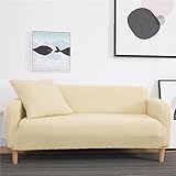 Hearda Sofabezug Stretch 1 2 3 4 Sitzer, Elastische Antirutsch Couchbezug Waschbar Universal Weich Sofaüberwurf für Sofaüberwurf Möbelschutz (1 Plätze,Senfgelb)