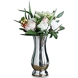 SANQIAHOME Tischvase Edelstahl Blumenvase,Vasen,9cmx22cm,Silber-