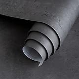 JSEVEM 80CM×9M Extra Breite Dicke Dunkergrau Schwarz Tapete In Großen Rollen Selbstklebende 3d Grau Tapete Betonoptik Modern PVC Wasserfest Abnehmbar Klebefolie Möbelaufkleber Schlafzimmer Badezimmer