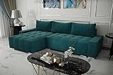 Furnitech Ecksofa M1 mit Schlaffunktion Sofa mit Bettkasten Polsterecke Schlafsofa Sofagarnitur (Ecksofa Rechts, M1-G3B-GPDOMI-NI903-8)