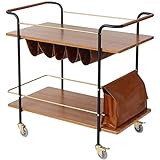 Storage Utility Cart 2-Tier Wrought Iron Rolling Cart Multi-Purpose Trolley Organizer Cart with Universal Wheels Thicken The Steel Pipe Frame for Kitchens Restaurants Bars