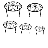 Auffangschale Für Küchenabfälle Art Kleines Blumenregal, fünfteiliges Set, einschichtig, minimalistischer Bodenstil, Blumentopfregal, Balkon, Wohnzimmer Küchen Seifenspender Set (Black, One Size)