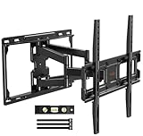 Perlegear TV Wandhalterung, Schwenkbare Neigbare TV Halterung für 26-65 Zoll Flach & Curved Fernseher, Wandhalterung Fernseher bis zu 45kg, max.VESA 400x400mm, PGMFK2-E