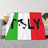 Zorin Fleece-Überwurfdecke, 203,2 x 152,4 cm, italienische Flagge, italienische Karte Flanell, Decken, Bett, Sofa, Decke, Tagesdecke für Schlafzimmer, Reisen, Camping