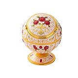 SHANGMAOYO Winddichter Aschenbecher Vintage Zinklegierung Blumenmuster Globus Zigarette Aschenbecher Deckel Tischplatte Tragbare Wohnkultur Aschenbecher Aschenbecher (Color : 1)