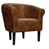 FORTISLINE Clubsessel Loungesessel Cocktailsessel Monaco 2' Antik Braun W364 26