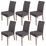 sorliva Stuhlhussen 6er Set Elastische Stuhlbezug Hussen für Esszimmer Stühle Schwingstühle Schutz Stuhlbezüge Waschbar Spannbezug für Küche Hochzeit Büro Bankette Partys Hotel (Dunkelgrau)