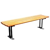 KEAVY Gartenbank Stabil Wetterfest, Metallbank Gartenbank mit Gusseisenrahmen und Korrosionsbeständigem Massivholz, Gartenbank 3 Sitzer Gartenbank Ohne Armlehne