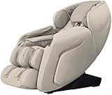 Newgen Medicals Kunstleder-Massagesessel: Luxus-Ganzkörper-Massagesessel mit IR-Wärme, Bluetooth, beige (Massagesessel mit Fernbedienung)