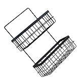 Luxshiny Duschablage ohne Bohren Duschkorb Duschregal Gewürzregal 2 Etagen Badezimmer Organizer Hängekorb Seifenhalter Schwammhalter Wandkorb für Badezimmer Toilette Küche Schwarz