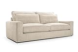 ALTDECOR Wohnzimmer Couch, Polstercouch rückenecht gepolstert, ideal als Gästebett 221x104x90 Beige
