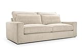 ALTDECOR Wohnzimmer Couch, Polstercouch rückenecht gepolstert, ideal als Gästebett 221x104x90 Beige