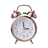 FIONEL Wecker Alarm Retro Desktop Mechanischer Wecker Nachtlicht Dual Glocke Nacht Silent Metall Digital Schlafzimmer Home Decoration Nachttisch Wecker (Color : 2)