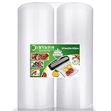 WVacFre 2 Folienrollen 28x1500cm Vakuumierrollen für Lebensmittel,BPA-Frei Vakuumierbeutel Sous Vide Beutel Folien für Vakuumierer und Folienschweißgeräte Geeignet