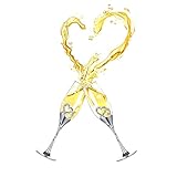 lesulety Champagnergläser Hochzeit Herz Dekor Kreative Grillgläser Luxus Glas Strass Füllung Herz Dekor Geschenk Set Für Braut Und Bräutigam,Silber
