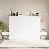 SMARTBett Set Schrankbett Classic Horizontal 160x200 mit 2 Nachtkonsolen Weiss