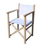 Uakeii Premium Regiestuhl Faltbar - Star - Stylischer & Hochwertiger Klappstuhl aus Holz Schminkstuhl Weißer Bezug Massivem Buchenholz | Tragkraft 95 kg