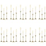 Inweder Kerzenständer Deko Wohnzimmer Kerzenhalter-30er Set Kegelkerzenhalter Gold Kerzenhalter Metall für Esstisch Hochzeit Haus Essen Party Deko Passend für 2cm Durchmesser Kerzen