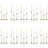 Inweder Kerzenständer Deko Wohnzimmer Kerzenhalter-30er Set Kegelkerzenhalter Gold Kerzenhalter Metall für Esstisch Hochzeit Haus Essen Party Deko Passend für 2cm Durchmesser Kerzen
