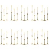 Inweder Kerzenständer Deko Wohnzimmer Kerzenhalter-30er Set Kegelkerzenhalter Gold Kerzenhalter Metall für Esstisch Hochzeit Haus Essen Party Deko Passend für 2cm Durchmesser Kerzen