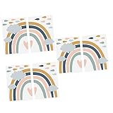 Toyvian 6 Blatt Regenbogen-Wandaufkleber Abnehmbare Wandaufkleber Cartoon-Aufkleber Bunte Tapeten Kinder-Wandaufkleber Kaninchen-Hasen-Wandaufkleber Aquarell-Wandaufkleber