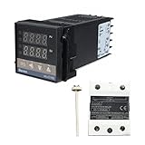 Digital Temperaturregler REX-C100, 0 ℃ ~ 1300 ℃ Alarm PID Temperaturregler Kits Digital Intelligente Thermostat Relais Ausgang mit K-Typ (A)