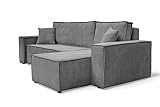 GREKPOL Ecksofa Paris Poso Sofa Couch mit Schlaffunktion - Universal (Hellgrau)