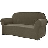 SU SUBRTEX 1 Stück Stretch Sofabezug Spandex Jacquard Stoff Schonbezüge für Couch, Sofa Sessel Anti-Rutsch-Möbelschutz (Sofa, Grau)