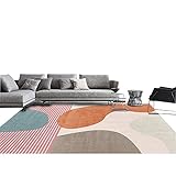Nordic Einfacher und leichter Luxus Wohnzimmer Teppich Rechteckig Geometrisch Abstrakt Modern Home Schlafzimmer Teppich Geeignet für Wohnzimmer/Schlafzimmer Mehrfarbig 07 80200cm
