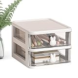 Rianpesn Schreibtisch-Organizer - 4-stufiger transparenter Kosmetik-Make-up-Organizer,Tisch-Organizer mit Schublade, Desktop-Aufbewahrungsschubladen für Kunsthandwerk, stationäre Kosmetik